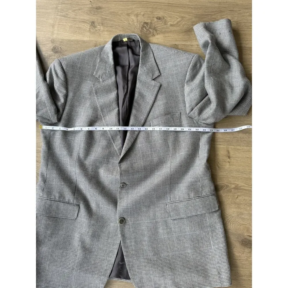 Vintage Brooks Brothers Wool/Silk/Linen 2 Button Herringbone Blaze 48 L